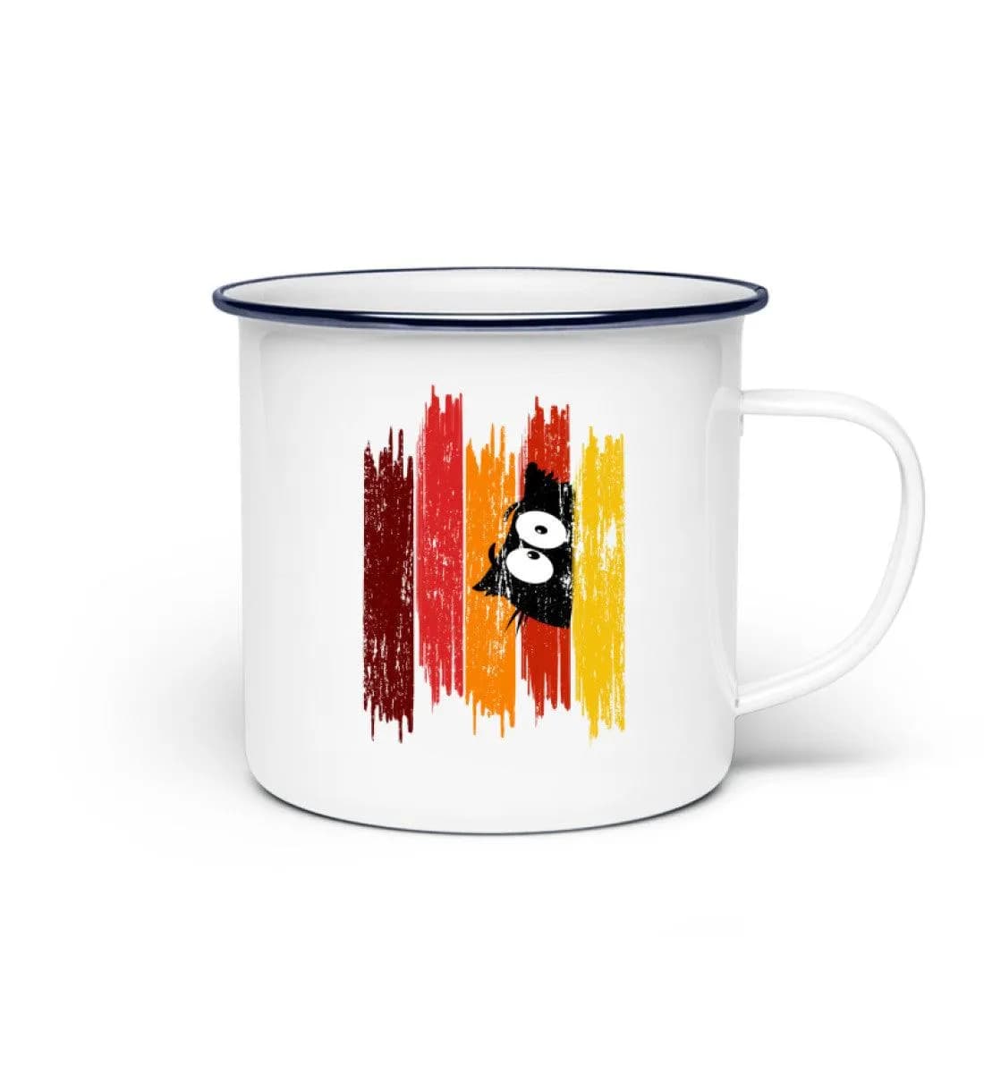 Owl Brushstroke - Emaille Tasse 2