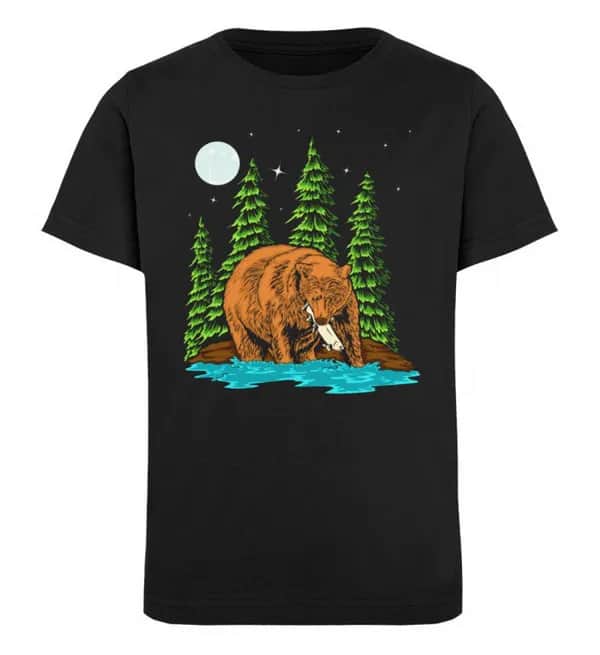 Bär fängt Fisch - Kinder Bio T-Shirt