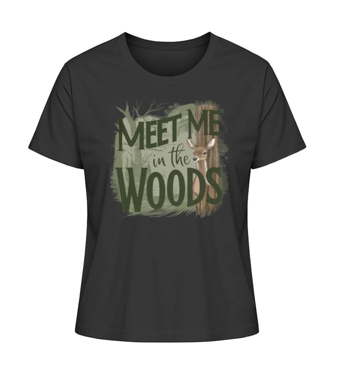 Meet me in the woods deer - Damen Premium Bio Shirt