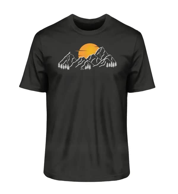 Sonnenuntergang Berge - Herren Premium Bio Shirt