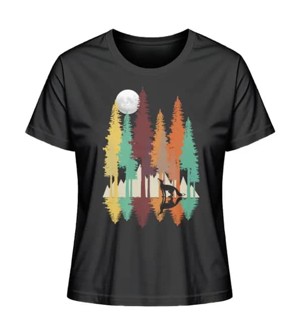 Fuchs im Wald mit Mond - Damen Premium Bio Shirt