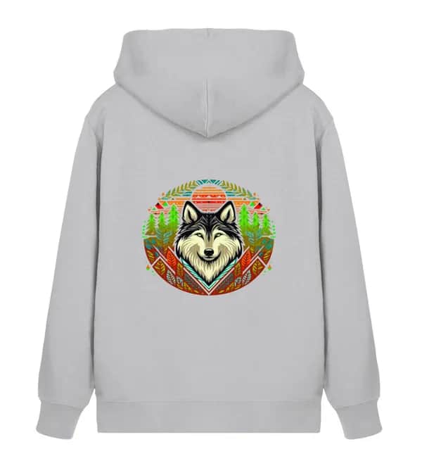 Der Wolf in den Bergen - Unisex Organic Zipper