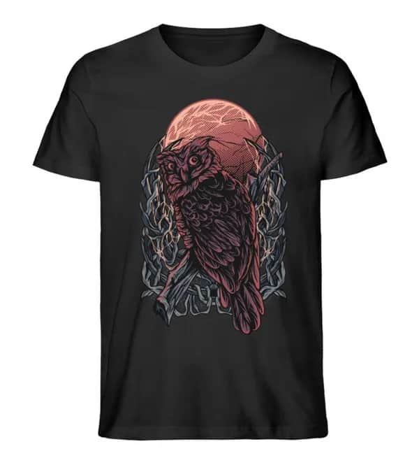 Eule Blutmond - Herren Premium Bio Shirt