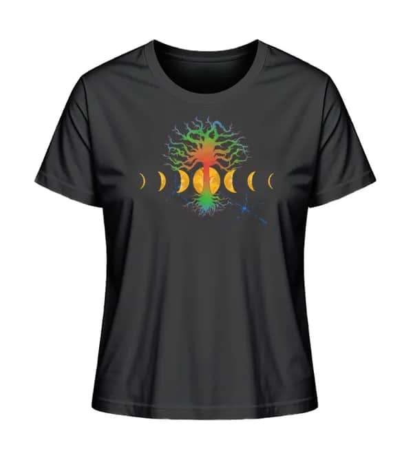 Hot tree with moonphases - Damen Premium Bio Shirt