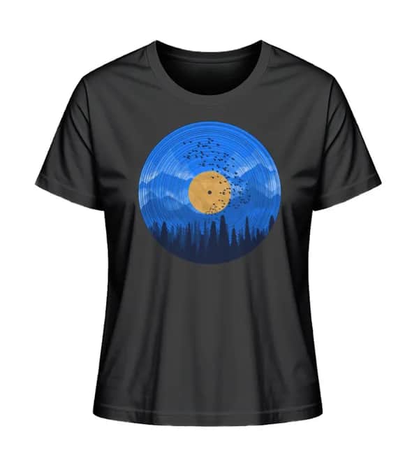 Wald auf Schallplatte blau - Damen Premium Bio Shirt