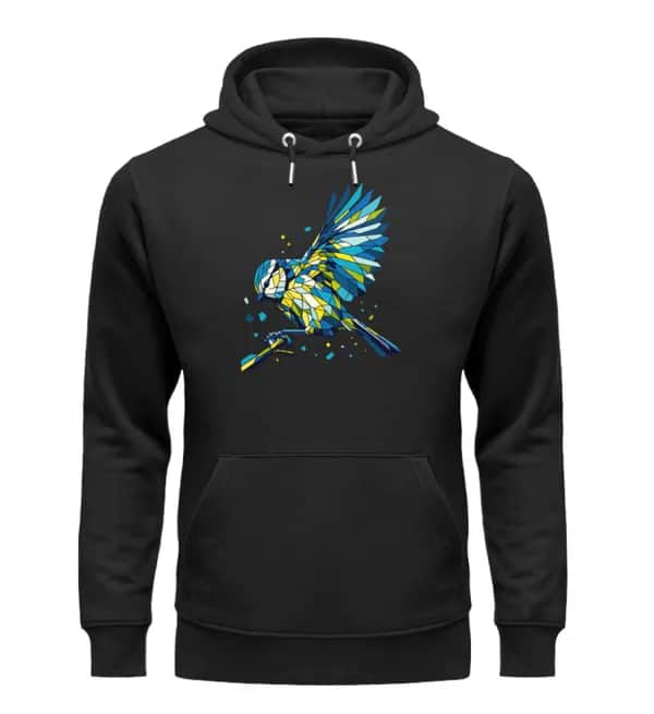 Blaumeise Polygon bunt - Unisex Premium Bio Hoodie