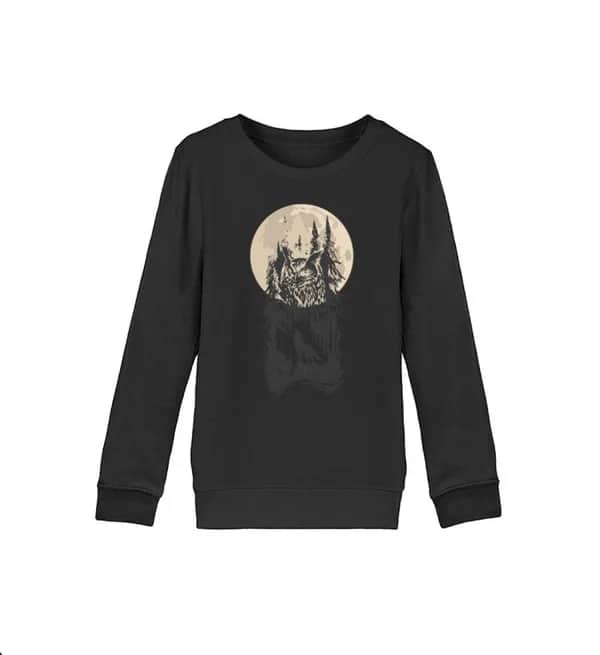 Eule mit Mond - Kinder Bio Sweatshirt