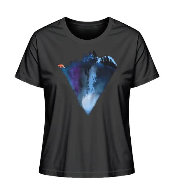 Dreiecksberg mit Fuchs - Damen Premium Bio Shirt