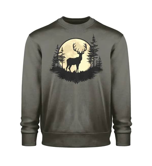 Hirsch im Vollmond - Unisex Bio Sweatshirt
