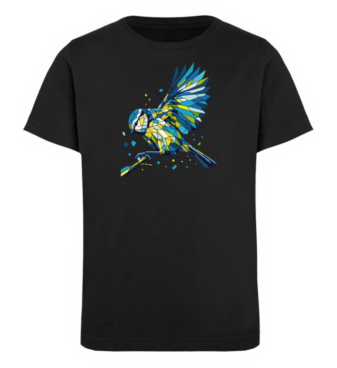 Blaumeise Polygon bunt - Kinder Bio T-Shirt