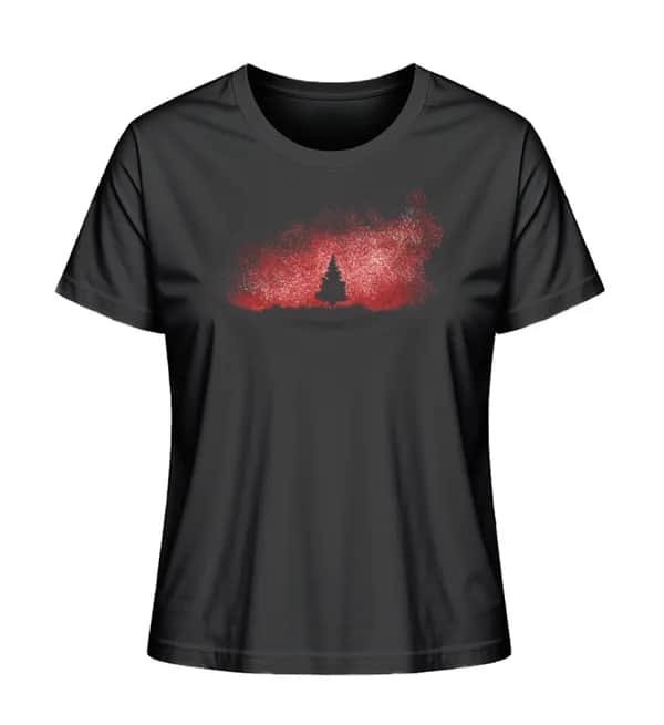 Baum im Sternenhimmel rot - Damen Premium Bio Shirt