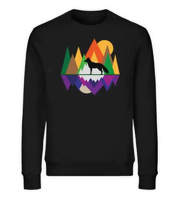 Fuchs im Wald geometrisch - Unisex Bio Sweatshirt