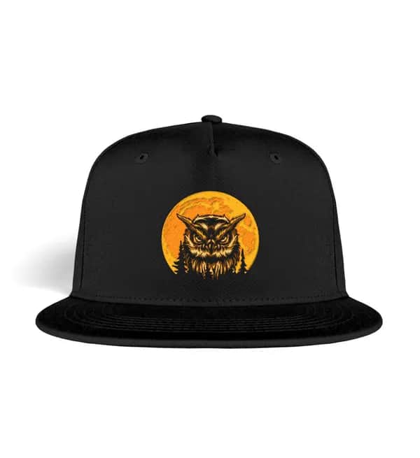 Eule Wald Mond - Snapback Cap Mit Stick
