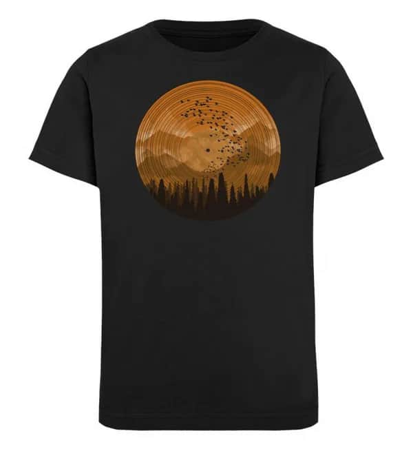 Wald auf Schallplatte orange - Kinder Bio T-Shirt