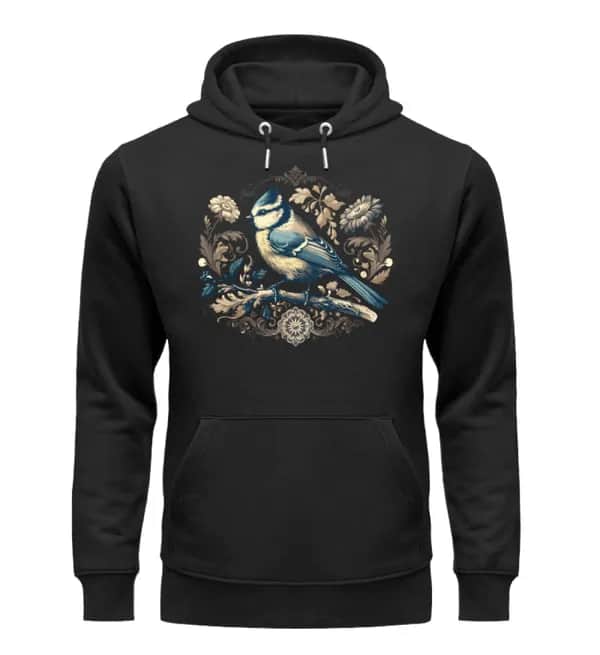 Blaumeise Retroblumen - Unisex Premium Bio Hoodie