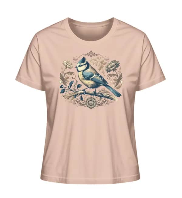 Blaumeise Retroblumen - Damen Premium Bio Shirt