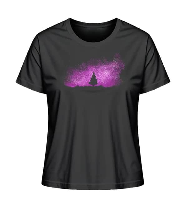 Baum im Sternenhimmel pink - Damen Premium Bio Shirt
